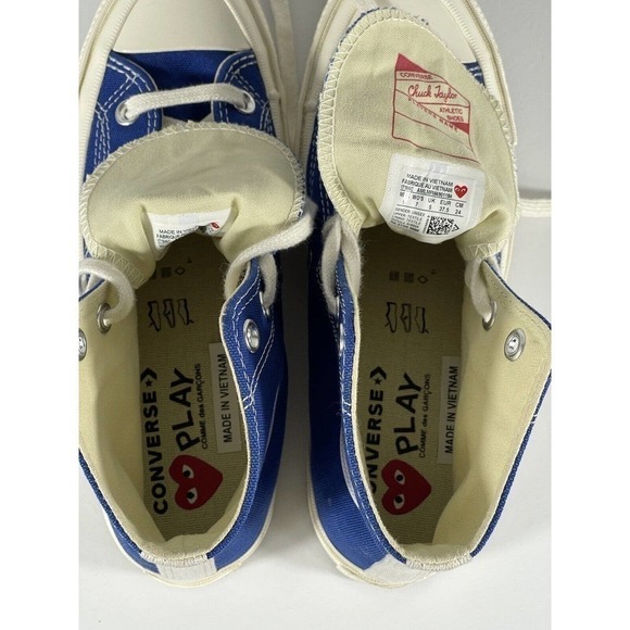 Converse Chuck 70 High x Comme des Garçons PLAY Blue Sz-7 Women’s /5 Men’s - Picture 9 of 12